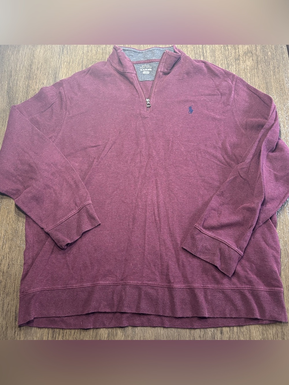 Polo Ralph Lauren 1/4 Zip Pullover Sweater Men’s Size XXL Purple Knit Cotton